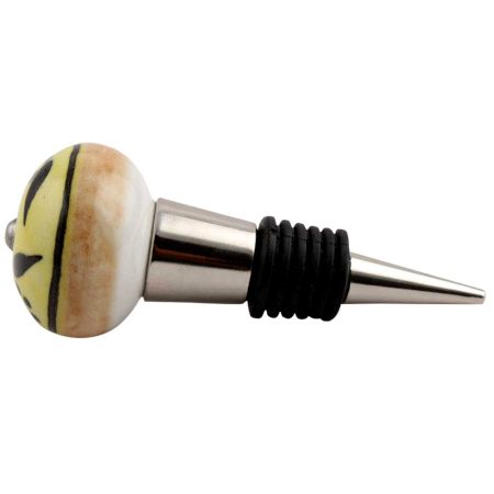 Black Leaf Ceramic Wine Stopper